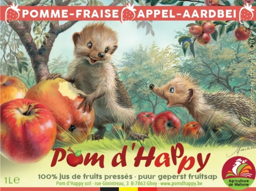 [800162] Jus de Pomme-Fraise Pom d’Happy 1L